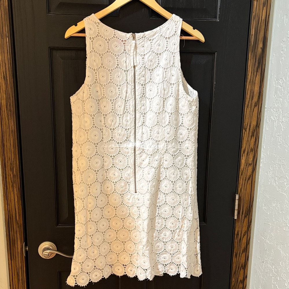 Ruby Rd. White Eyelet Sleeveless Shift Dress - Picture 3 of 4